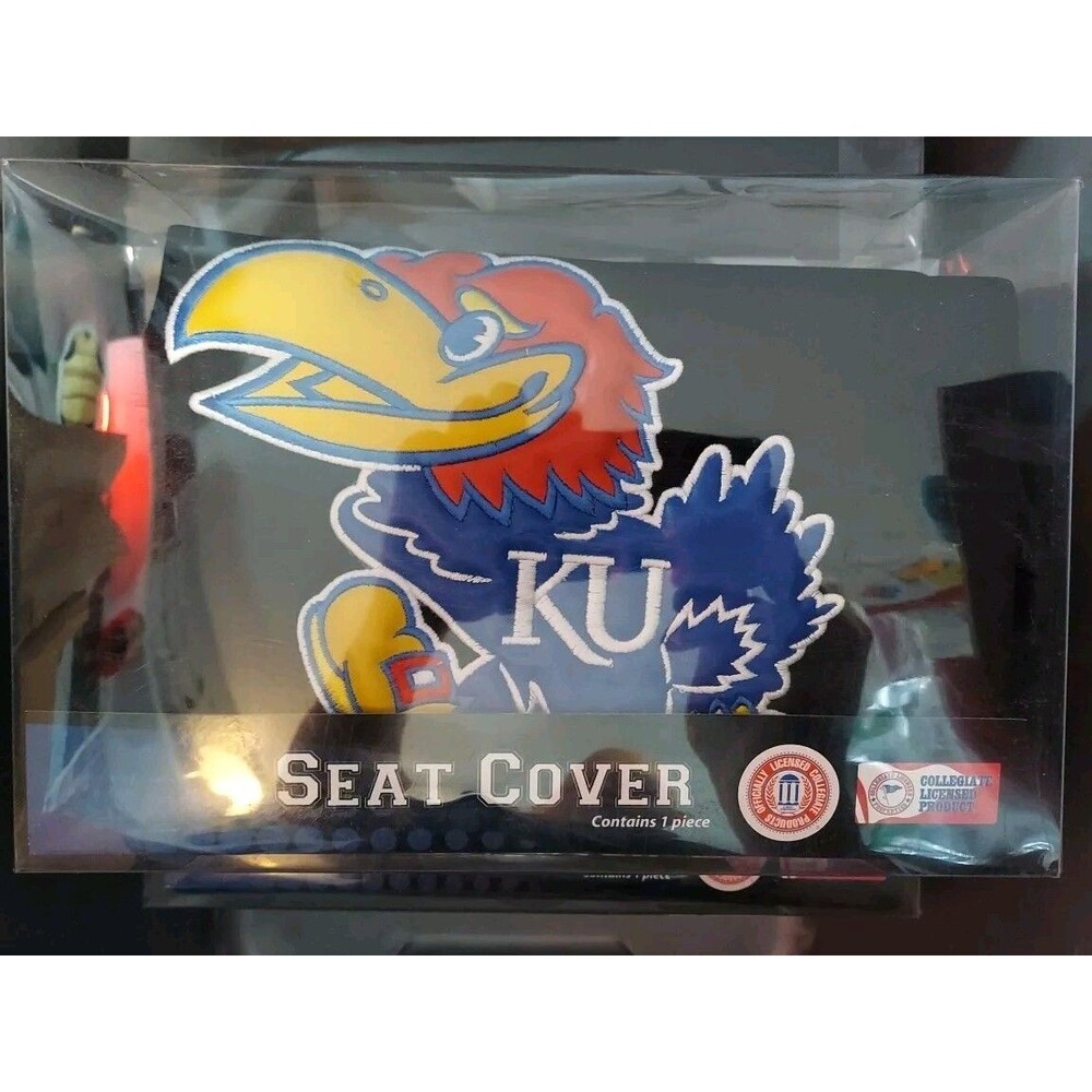 NCAA University of Kansas Jayhawks Front Seat Cover Black Northwest Company